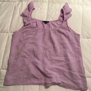 Saks Fifth Avenue Gauze Top M Lavender